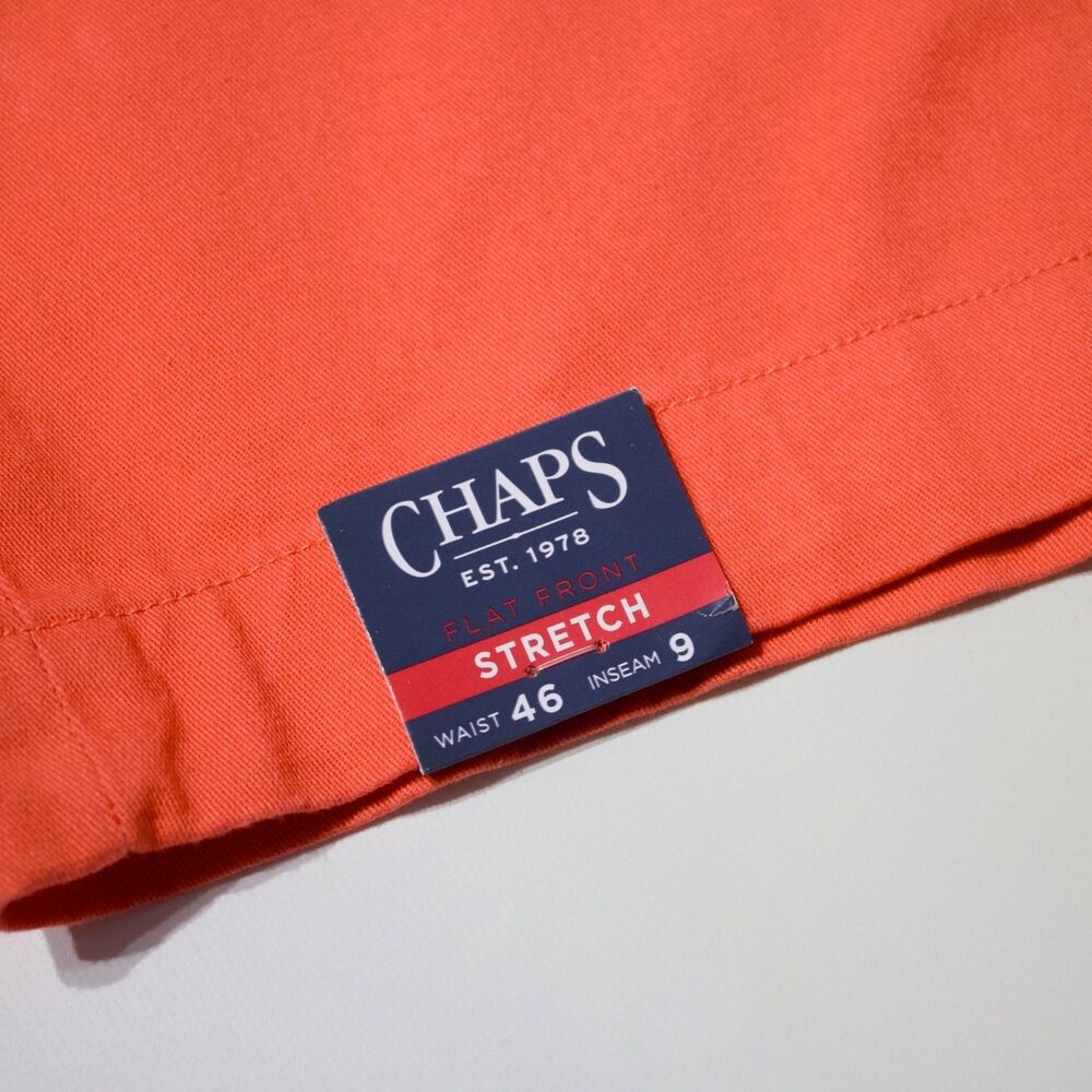 NWT Chaps Ralph Lauren Flat Front Shorts Hot Coral Stretch Big & Tall Men Sz. 46 - Picture 5 of 8